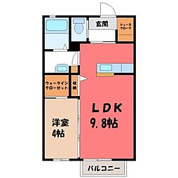 シャングリラ 1LDKの間取図画像