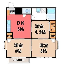JR東北本線 宇都宮駅 バス20分 ミツトヨ前下車 徒歩5分 2階/-