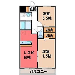 フィールド・華美月 2LDKの間取図画像