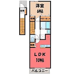 アルワクトB 1LDKの間取図画像