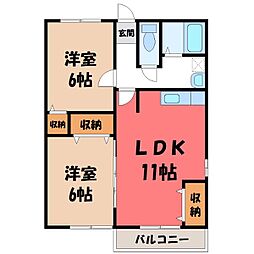 JR東北本線 宝積寺駅 徒歩36分 1階/-