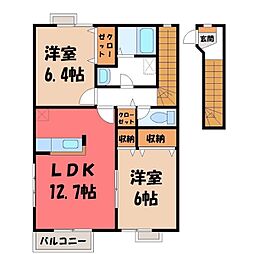 プロムナード参番館 2LDKの間取図画像