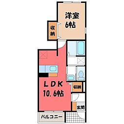 ベルドミール参番館 1LDKの間取図画像