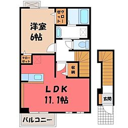 プレミール晃望台 1LDKの間取図画像