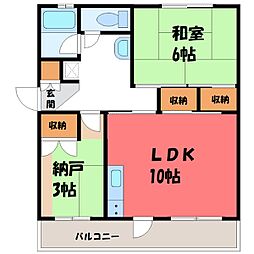 小山ハイコーポ1号棟 1SLDKの間取図画像