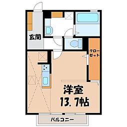 ラフィナス ワンルームの間取図画像