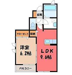 ComodoGraceC 1LDKの間取図画像