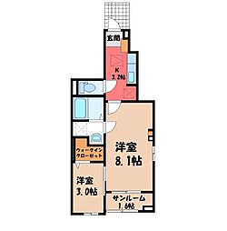 ネオ・コンフォルト 2Kの間取図画像