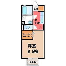 D-room思川アジュールC 1Kの間取図画像