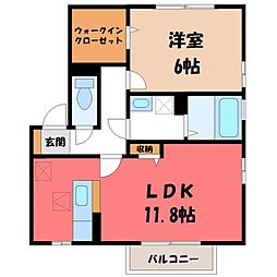 グラン・シャリオD 1LDKの間取図画像