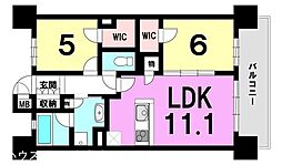 MJR鹿児島駅パークフロント 2SLDKの間取図画像