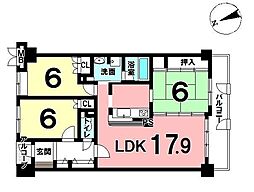 サーパス米原 3LDKの間取図画像