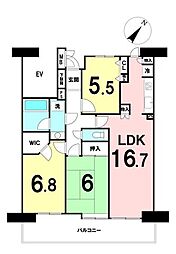 プランヴェール横須賀汐入3号棟 3LDKの間取図画像