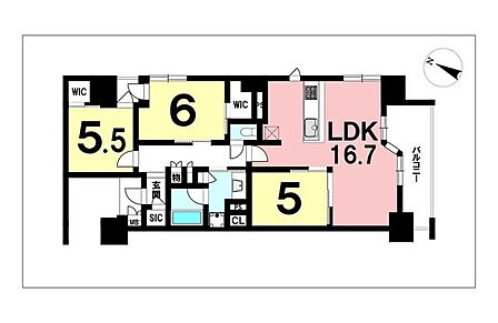 3LDK、東南角部屋【専有面積77.10m2】即日室内のご見学が可能です♪