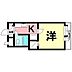 間取り：1K【専有面積19.97m2】東南向きバルコニー賃料35、000円/月