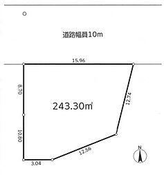 建築条件なし、土地面積約73坪のゆとりある敷地
