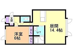 セレーノ2 1LDKの間取図画像