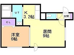 ロージェ麻生 1LDKの間取図画像