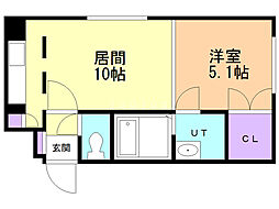 グランコンフォート麻生 1LDKの間取図画像