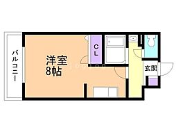 グランデールパレス 1Kの間取図画像