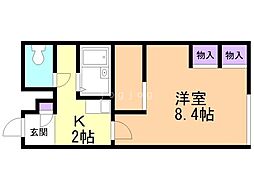 レオパレス千 1Kの間取図画像
