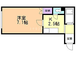 チェスタ麻生 1Kの間取図画像