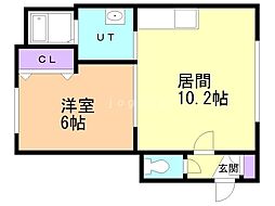 パステルコート 1LDKの間取図画像