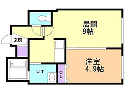 RJNorth23 1LDKの間取図画像