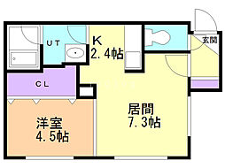 サクラコンフォートM 1DKの間取図画像