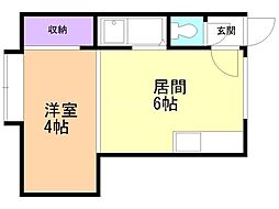 マンション三宅麻生 1DKの間取図画像