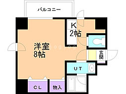 ノースコートgoody 1Kの間取図画像
