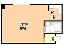グリーンハイム 1Kの間取図画像