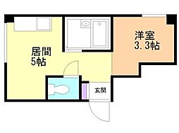マーベラス 1DKの間取図画像