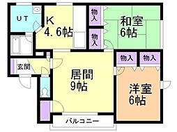 ノースコート住友 2LDKの間取図画像