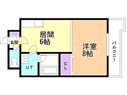 ル・クラシック33 1DKの間取図画像