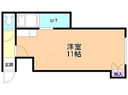 コーポラス113 ワンルームの間取図画像