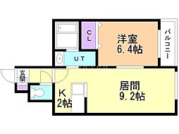 プレシャスコートアネックス 1LDKの間取図画像