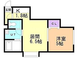 ペール・ノエル 1LDKの間取図画像