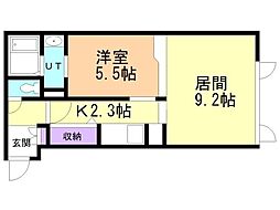 ポーザタウン当別No.2 1LDKの間取図画像