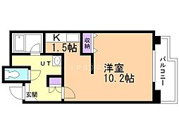 ポレール北大館 1Kの間取図画像