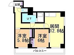 ビスタ麻生山田ビル 2LDKの間取図画像