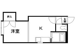 アーバンコート麻生1 1DKの間取図画像