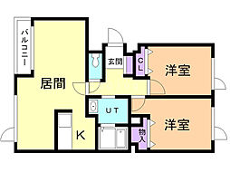グリーンフィールド2 2LDKの間取図画像