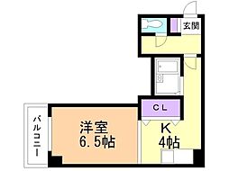 ニューグリーンリーブス 1Kの間取図画像