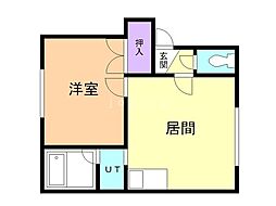 パナシティ44 1DKの間取図画像