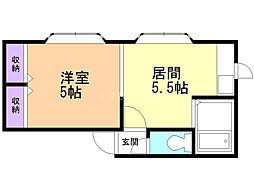 アークコート北28条 1DKの間取図画像