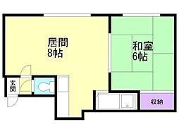 さくら新琴似 1LDKの間取図画像