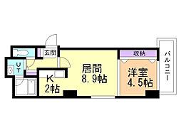 メゾンドエルム19 1LDKの間取図画像