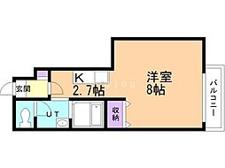 東洋ハイツA 1Kの間取図画像