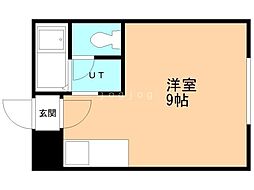 ヴィラ.モデルナC ワンルームの間取図画像